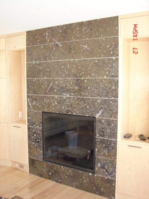 Fossil-stone-fireplace